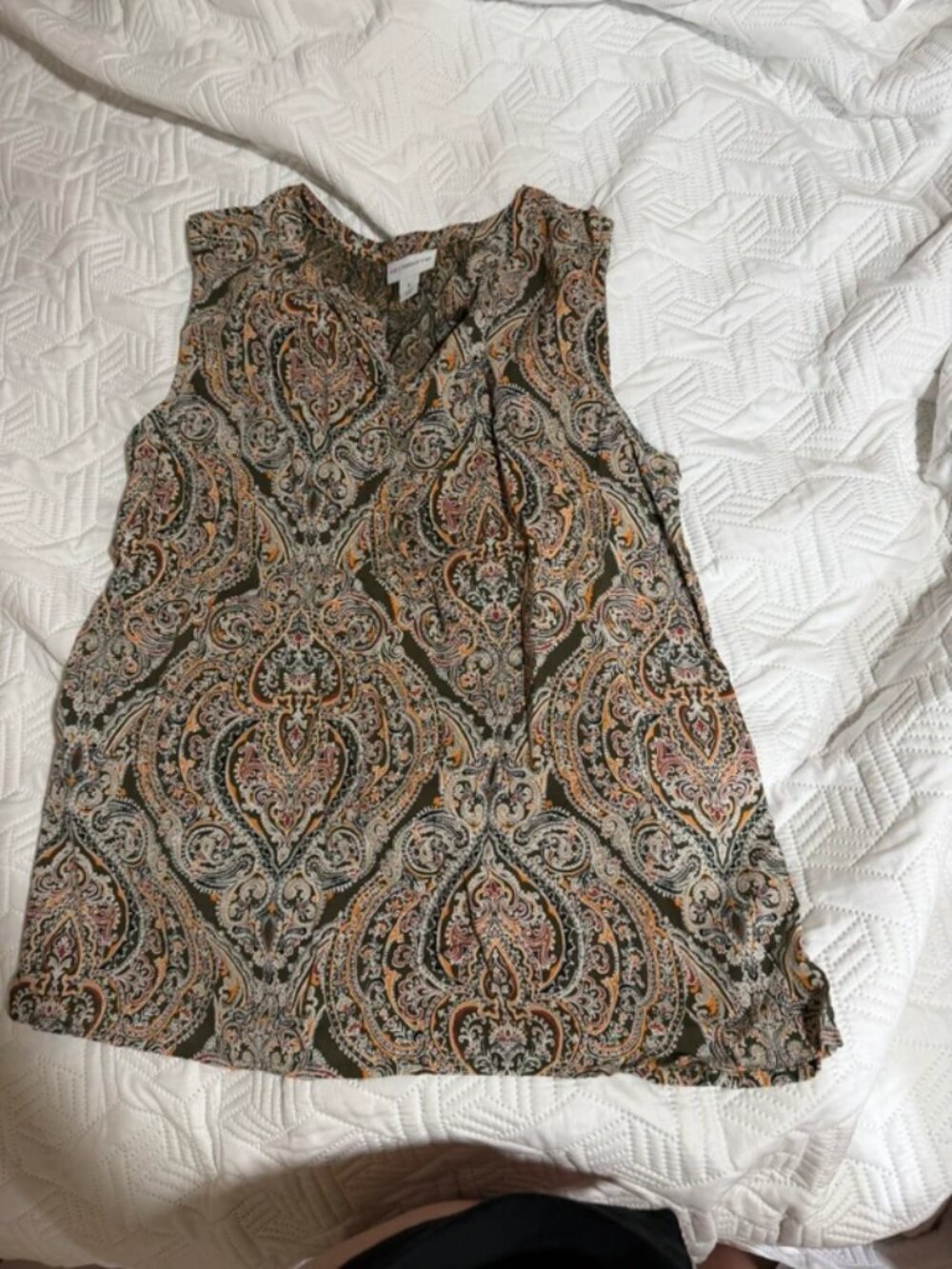 Liz Claiborne Blusa Sin Mangas Estampado Paisley | Talla S